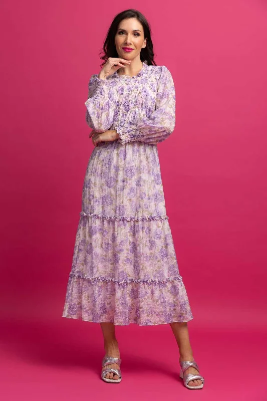 Faith Midi Dress Lilac Floral