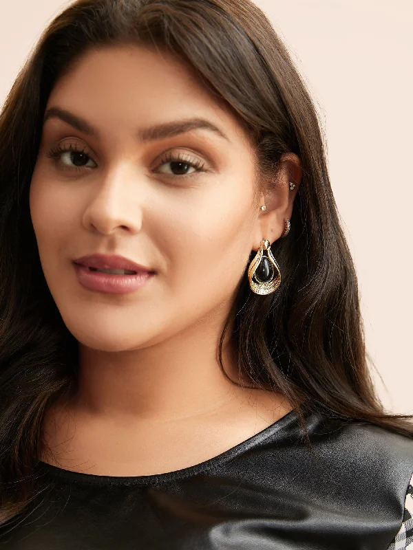 Asymmetrical Design Dangle Earrings