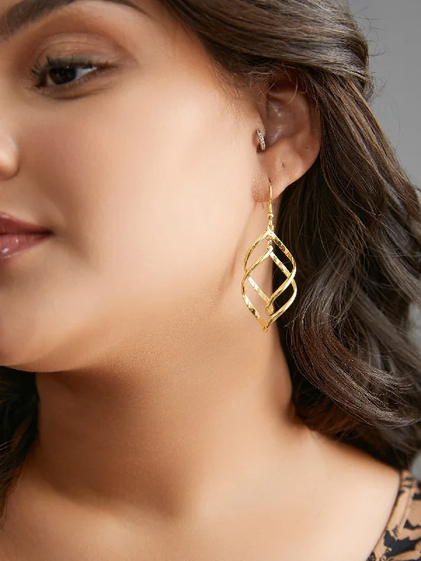 Double Leaves Drop Earrings