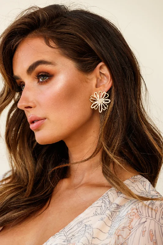 Lazy Daisy Earrings Gold