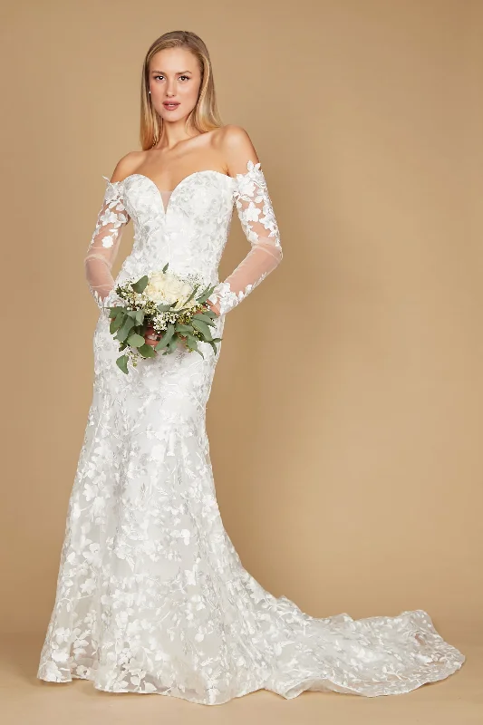 Dylan & Davids Lace Long Off Shoulder Mermaid Wedding Dress