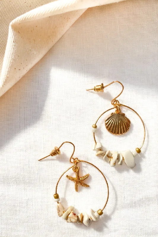 Sirena Gold & Shell Hook Earrings