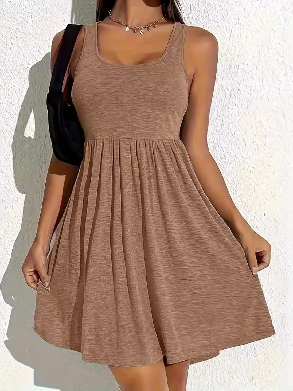 Chic sleeveless mini dress - slightly stretchy