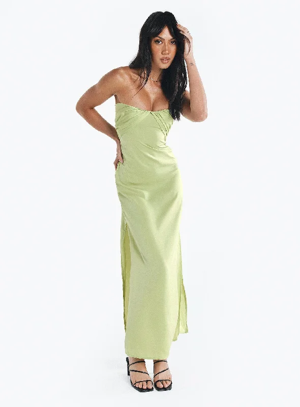 Irena Strapless Maxi Green